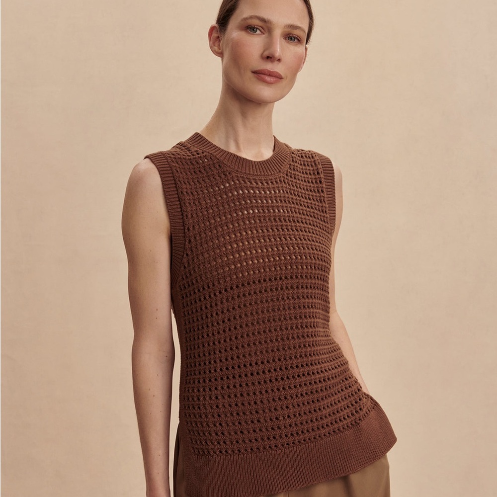 Varley Brown Sleeveless Knit Top , NEW with TAGS